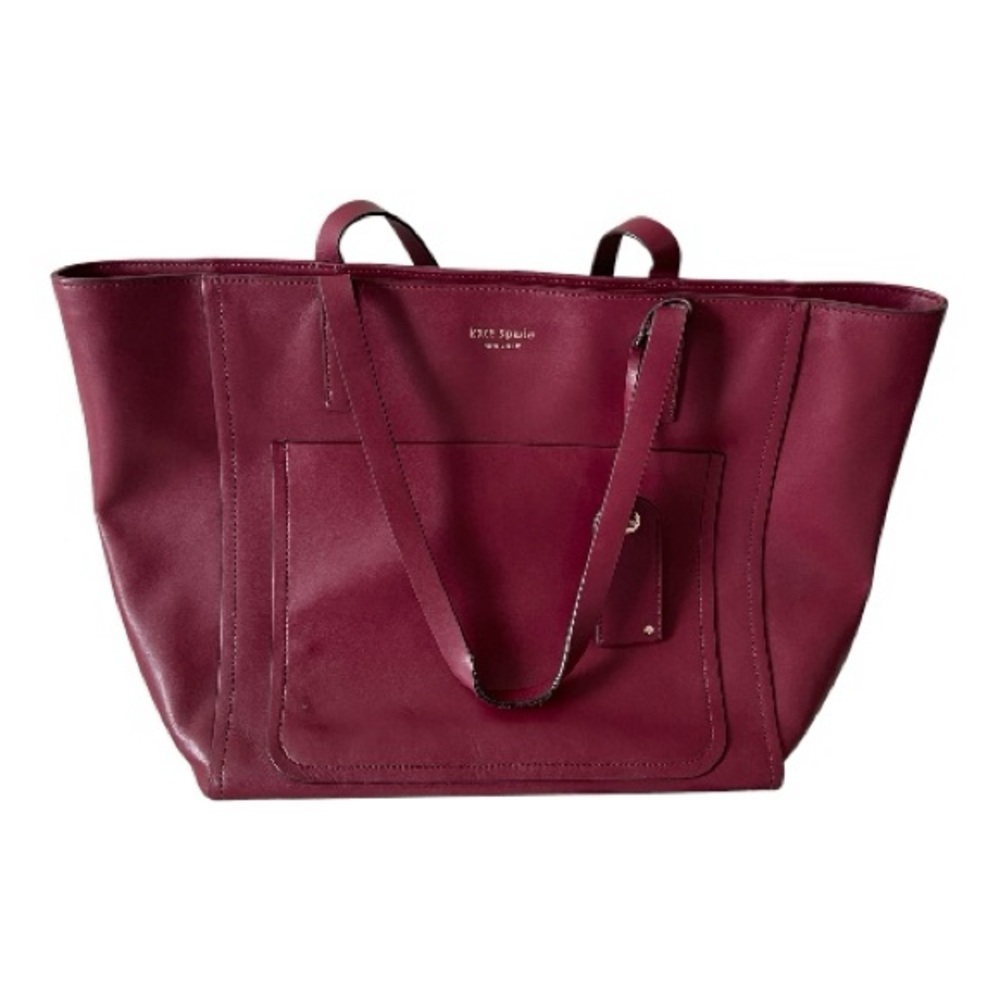 KATE SPADE Maroon Burgundy Leather Large Tote Shoulder Bag